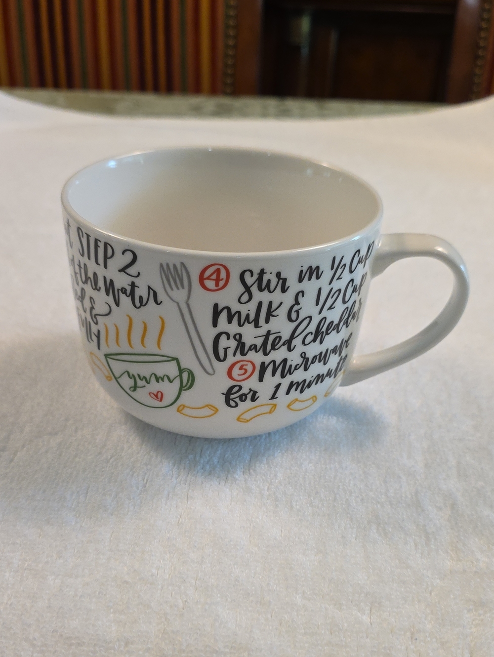 Pfaltzgraff White Ceramic Mac N Cheese Recipe Mug